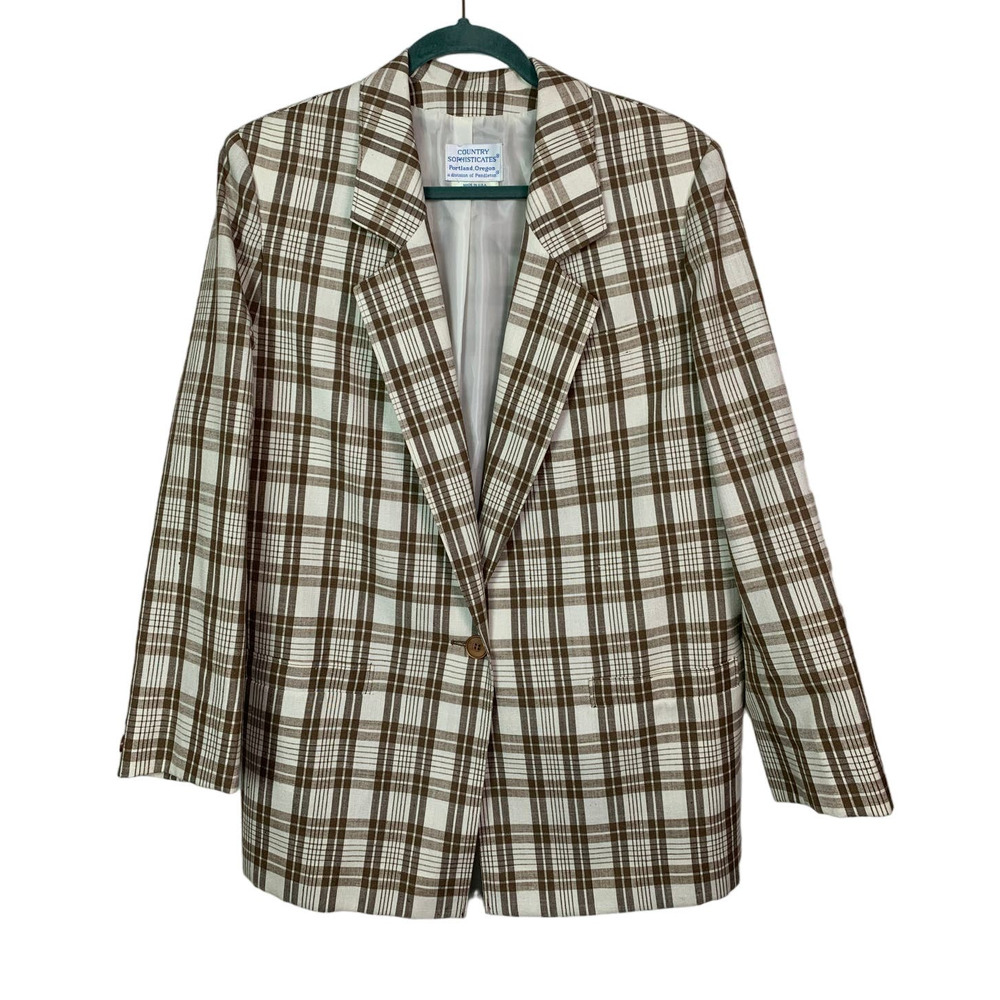 Pendleton Plade Oversized Blazer Jacket, Size 16 - image 1